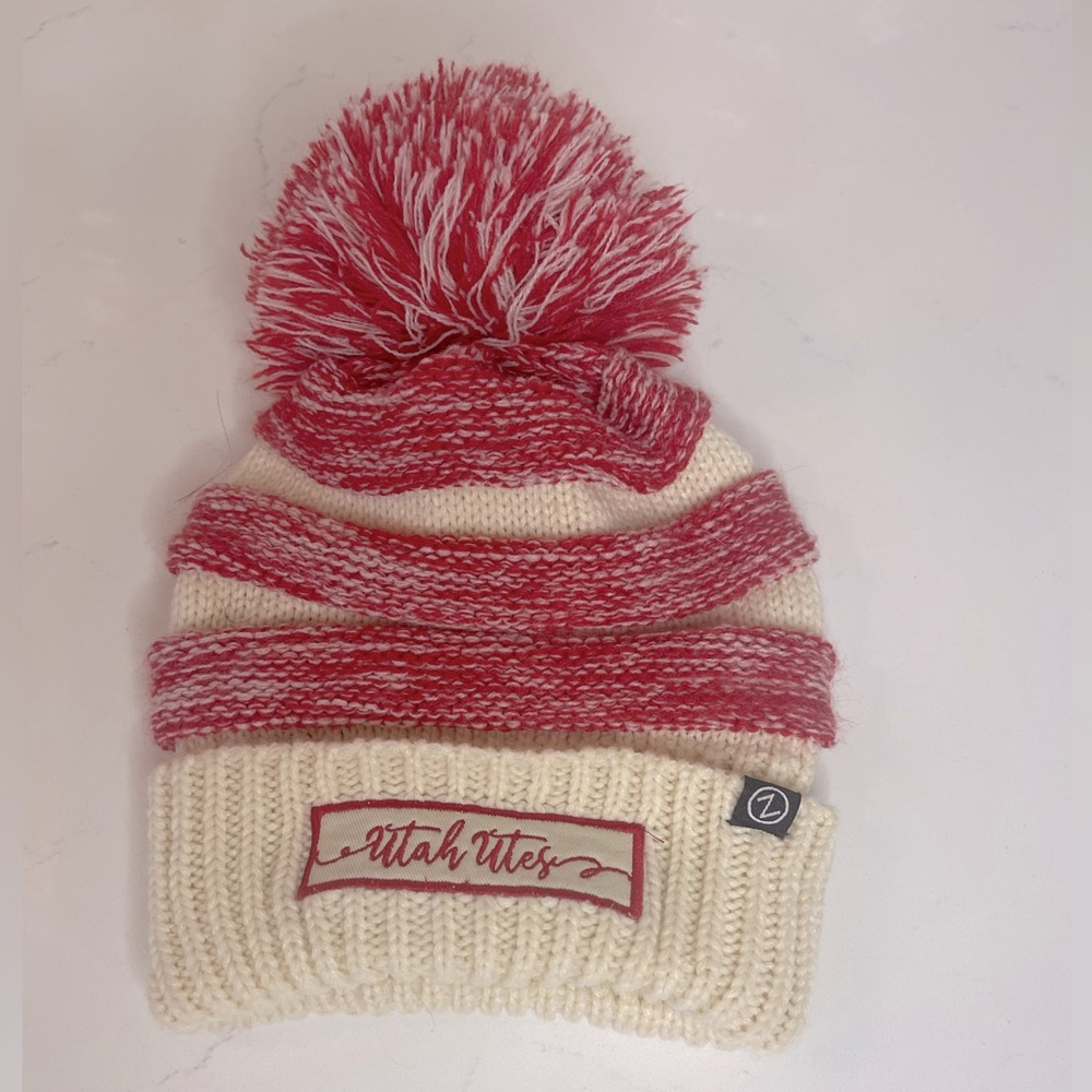 University of Utah striped Beanie